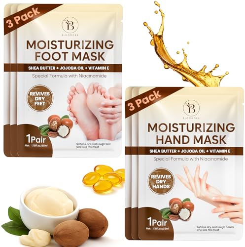 Masque Main et Pied Hydratant - Beurre de Karité et Vitamine E - Lot de 3