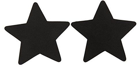 Creamlin 10 Paar Womens Sexy Pasties Einweg-Pasty Set Fleck Nippel Cover Multi Design (5 Paar schwarz & 5 Paar beige Sternform)