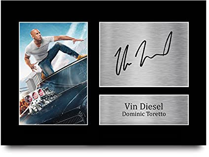 HWC Trading Vin Diesel Dominic Toretto A4 Ungerahmt Signiert Gedruckt Autogramme Bild Druck-Fotoanzeige Geschenk Für Fast & Furious Filmfans