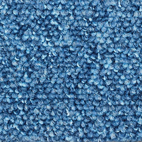 Teppichboden für Kinderzimmer und Schlafzimmer in 400 und 500 cm Breite strapazierfähige Auslegware in Blau in Schlingen Qualität
