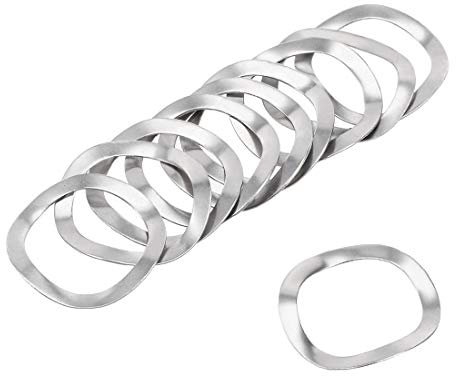 sourcing map 10 Stück 1,6 x 2,1 x 0 cm, 304 Edelstahl, Wellenfederscheibe für Schraubenbolzen