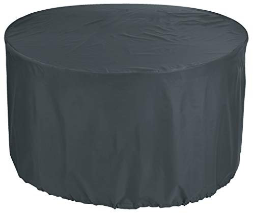 KaufPirat Premium Abdeckplane Rund Ø 300x95 cm Essbank Sitzbank Holzbank Gartenmöbel Gartentisch Hülle Abdeckung Haube Schutzhülle Abdeckhaube 900 D, 500 g/m², 6.000 mm Wasserbeständigkeit Anthrazit