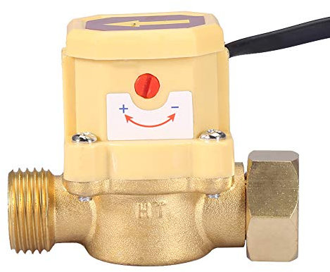 Interruptor de flujo de agua, rosca G1 / 2-G1 / 2 Interruptor de control de flujo de agua Bomba de agua 220V Sensor de flujo ajustable Presión electrónica Interruptor de control de flujo automático