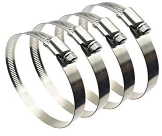 4Pcs 52-76mm Hose Clips Adjustable 304 Stainless Steel Duct Clamps Hose Clamp Pipe Clamp Air Ducting Clamp Worm Drive Hose Clamps
