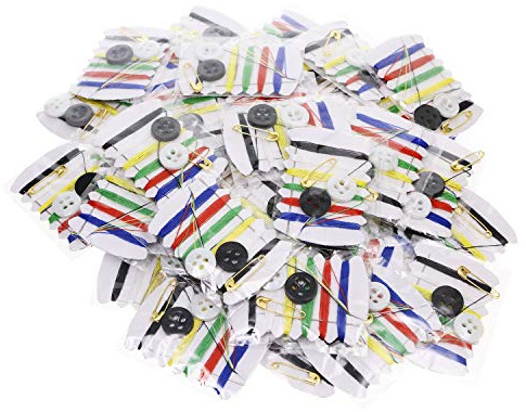 Shapenty Kleines einfaches, handliches Reise-Nähset, Fadenreparatur, Notfall-Set mit Nadeln, Fäden, Knopf, Sicherheitsnadel für Geschenk, Zuhause, Hotel, Amenitäten (10)