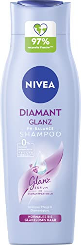 NIVEA Diamant Glanz Mildes Shampoo (250 ml), pflegendes Haarshampoo mit Diamantpartikeln, intensives Pflegeshampoo für normales und stumpfes Haar
