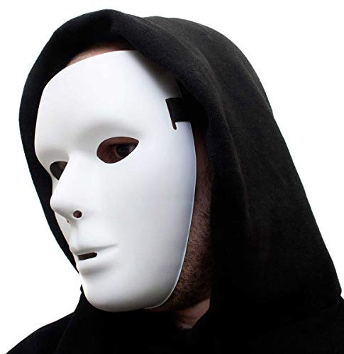 Phantommaske Weiße neutrale Maske maskuline anonyme Venezianische Männer Faschingsmaske Phantom der Oper