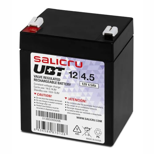 Salicru UBT 12/4, 5 - Batería AGM recargable de 4, 5 Ah.