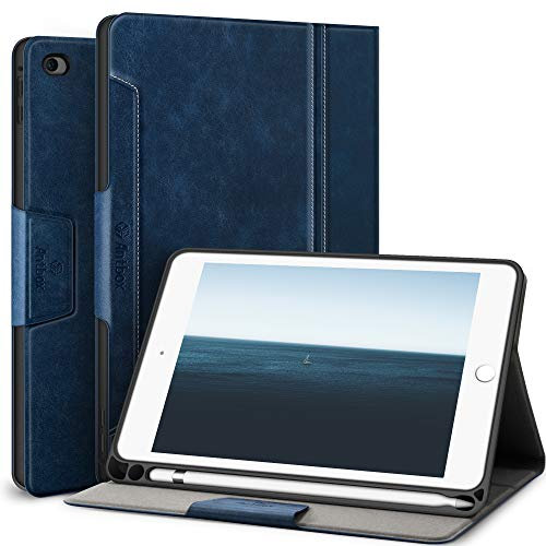Antbox Case for iPad Mini 5 2019 (5th Generation 7.9 inch) with Built-in Pencil Holder PU Leather Smart Cover with Auto Sleep/Wake Stand Function (Mini5, Blue)