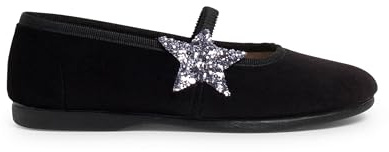 Pisamonas Bailarinas con Estrella Glitter Y Tira Elástica Talla 20 Color Negro