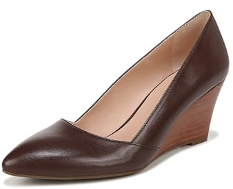 Franco Sarto Womens Frankie Pointed Toe Wedge Pump Café Brown Leather 7 M