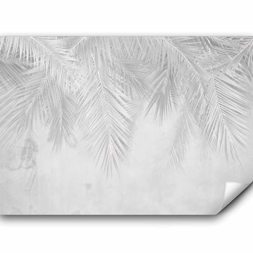 murando - Vlies Fototapete tropische Blätter 400x280cm Foto Tapete Wohnzimmer Vliestapete XXL Motivtapeten Bildtapete 3d Effekt Wand Dekoration - Palmenblätter Palmen Dschungel weiß b-C-0741-a-a