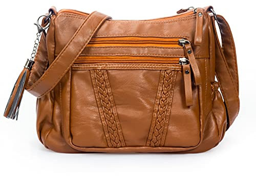 Handtaschen Damen Umhängetasche Damen PU Leder Weiche Schultertasche Handtasche Für Damen Mit Mehreren Taschen Crossbody Bag Damen Leder Handtasche Damen Klein Arbeitstasche Reisetasche Einkaufstasche
