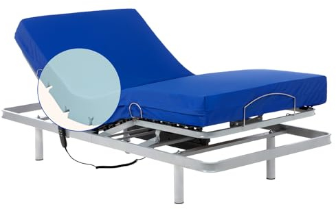 Geriafy - Elektrisch verstellbares Bett mit Professional HR Kaltschaummatratze 90x200 cm | 4 Zonen Lattenrost | Wasserdichter Bezug | Stabil & Komfortabel