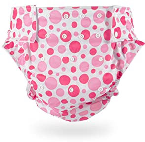 CutiePlusU Erwachsene Stoffwindel waschbar Tasche Windel Abdeckung einstellbar wiederverwendbar Atmungsaktiv auslaufsicher - Pink Dot