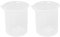 Kitchen Lab - Bicchiere graduato in plastica trasparente, con tappo per misurare, 200 ml, 2 pezzi
