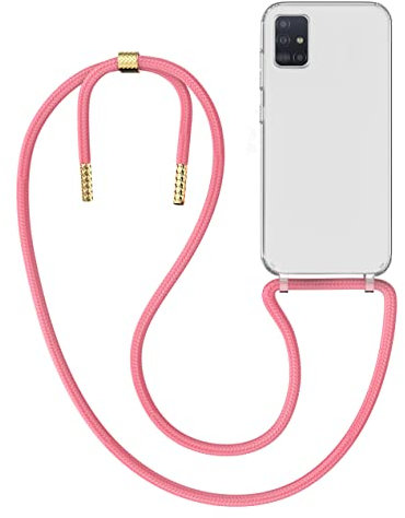 MyGadget Handykette für Samsung Galaxy A51 4G - [ Hülle mit Band abnehmbar & verstellbar ] - Handyhülle mit Handyband zum Umhängen Schnur Case Schutzhülle - Rosa