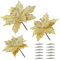 Toyvian 12 Stück Weihnachtsstern- Blumen, künstliche Weihnachtsstern- Blumen in 3 Größen glitzernder Gold- Weihnachtsbaumschmuck mit Clips für Weihnachtskranz- Party- Dekorationen