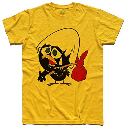 3styler Calimero T-shirt homme 2 – Le poussin All Black – Carrousel – Ligne classique – 100 % coton 185 g/m², jaune, XXL