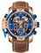 REEF TIGER High-End leuchtende Sport Automatikuhr Spinne Zifferblatt mit Jahr Monat Ewiger Kalender Leder Mechanische Uhren RGA3532SP (RGA3532SP-PLLO)