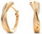 MIORE Schmuck, Ohrringe Silber 925, Creolen Silber mit Zirkonia, gekreuzte Kreolen, Ohrringe vergoldet, runde Hoops Ohrringe Damen, Ohrschmuck