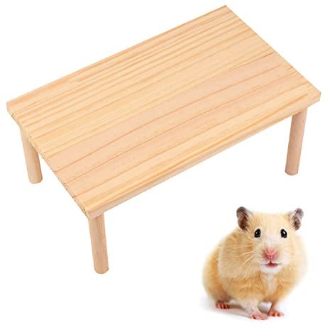 NAUZE Wooden Hamster Platform Toy Hamster Stand Platforms Perches for Small Animals Natural Toys Cage Accessories for Mouse Gerbil Rat Chinchilla