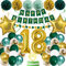 18. Geburtstag Deko Grün Gold - Dekoration für Junge, Mädchen, Frauen, Mann - Happy Birthday Banner, Luftballons, Konfetti