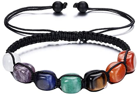 Aotiwe Bracelet Set, Bracelet Men Gift Elegantes Oval Bunt Kristall 16.7cm mit Ovalschliff Achat