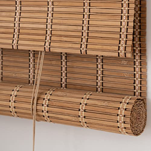 JIAOLUN123 Bambus Rollo Retro Jalousine Bambusrollo Seitenzugrollo Bambus Raffrollo Natur Holzrollos Sonnenschutz und Sichtschutz Rollo Für Fenster und Türen,Maßanfertigung (110 x 120 cm)