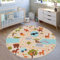 Paco Home Kinderteppich Teppich Kinderzimmer Spielteppich Junge Mädchen Modern rutschfest, Grösse:160 cm Rund, Farbe:Bunt 2