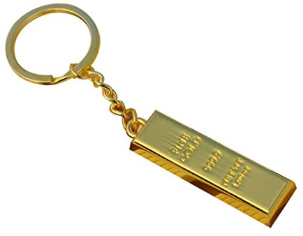 Milisten Metall-Schlüsselanhänger, Goldbarren-Schlüsselanhänger, Goldbarren-Schlüsselanhänger, Goldbarren-Anhänger, Schlüsselanhänger, Tausende von Gold, Metall, goldener Schlüsselanhänger,