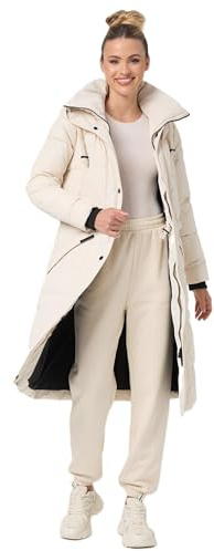 MARIKOO Damen Winterjacke lange Stepp Winter Jacke warm gesteppt B948