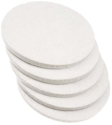 5 cuscinetti in lana di feltro da 125 mm x 8 mm (L*D), per lucidare vetro, plastica, metallo, marmo, disco per lucidare, per cucina, bagno, levigatrice orbitale