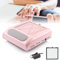 TriLine 80W Professional Nail Dust Collector, Electric Nail Dust Extractor Machine, Vacuum Cleaner Fan, for Home or Salon Manicure Tool, with Pad and Reusable Filters, Low Noise-UK Plug (Pink)