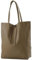 modamoda de T163 Damen Leder Shopper Schultertasche Large mit Innentasche handmade in Italy, Farbe:Dunkeltaupe
