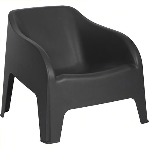 Sicignano | Gartensessel mit Armlehnen, aus Harz, 79 x 76,5 x 70 (H) cm – wasserdicht, kompakt, leicht zu reinigen, Möbel für den Außenbereich, Garten, Terrasse, hergestellt in Italien (1 Sessel in