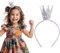 FUKPO Krone Prinzessin Mädchen Silber, Krone Haarreif Prinzessinnen Krone Kinder Damen Erwachsene, Haarreifen mit Krone Geburtstag Fasching
