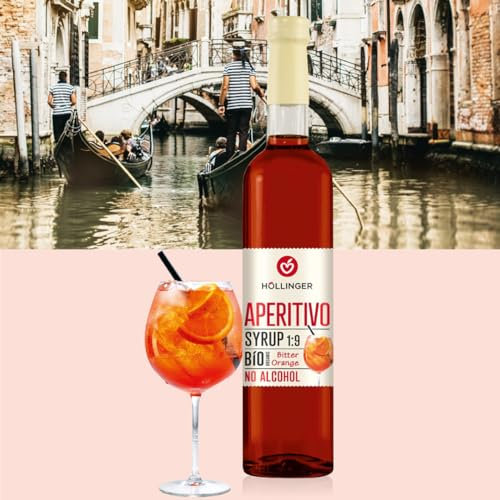 Höllinger Bio Cocktailsirup Aperitivo - Vegan, 3x500ml Glas Flasche - alkoholfreier Cocktail