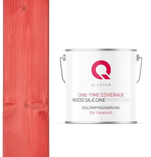 Q-COVER Holzimprägnierung Für 1 Anstrich | Rosa 5L | Holzschutz | 2 In 1 | Grundierung Mit Schutz | Farbimprägnierung | Imprägniermittel | Innen & Außen