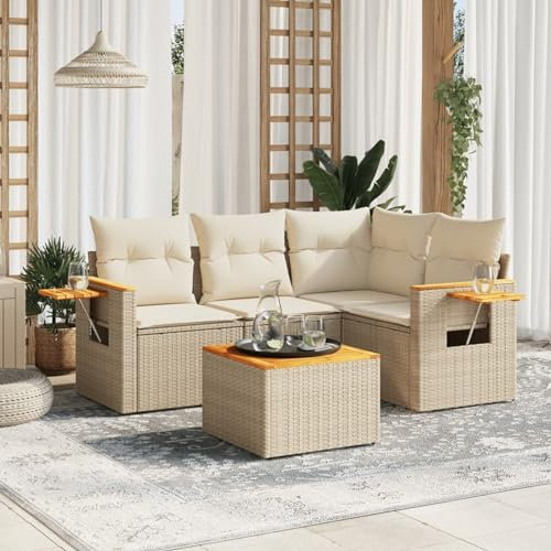 Faroom Gartensofa-Set Modern Gartenmöbel mit Stauraum und wasserfestem Beutel, Beige und Creme, 62 x 69 cm (B x H)