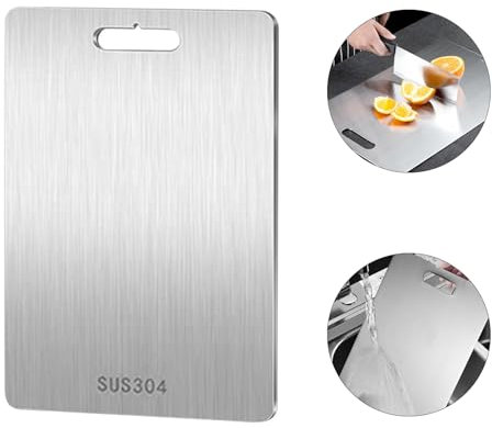 Tagliere in Acciaio-Inox, 33 x 24cm Tagliere in Titanios, Tagliere da Cucinas, Tagliere Spianatoia Acciaio-Inox, Tagliere Spianatoia Inossidabile per Cucinas