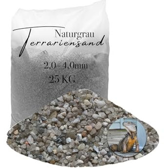 25 kg Terrarien Sand Terrarium Sand Terrarienkies hellgrau 2,0-4,0 mm