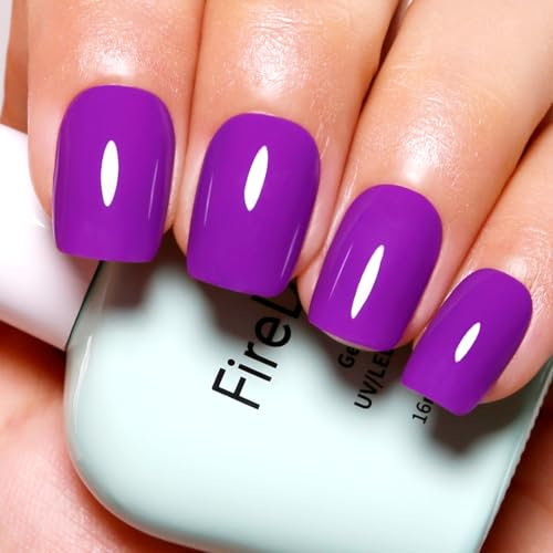 Firedeep Neon Lila Gel Nagellack,16ML Große Flasche Lila Farbe Soak Off UV LED Nagel Gel Lack Herbst Winter Nagelkunst Starter Maniküre Salon DIY zu Hause 1Pcs