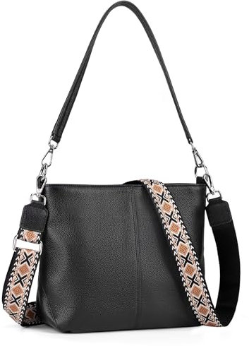 befen Black Crossbody Bag for Women Genuine Leather Shoulder Bag for Ladies Small Tote Bags for Women with Large Capacity