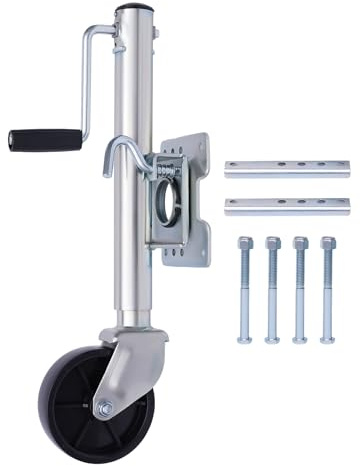Levkitch 540kg Anhänger Stützrad Stützradhalter 15.24cm Raddurchmesser Höhe der Stütze 32-57.4cm Stahl verzinkt Anhänger-Stützräder für Anhänger Wohnwagen Pferdeanhänger