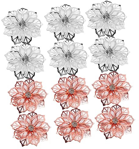 HOLIDYOYO 3 Sätze Serviettenring Hochzeit Serviettenschnalle Blumendekorationen Jahrestag Party Decoration Hochzeitsdeko Dekorationszubehör Für Das Esszimmer Legierung 12 Stück * 3