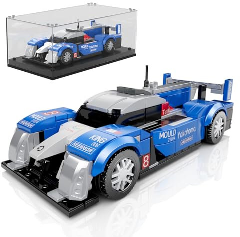 Mould King 27074 Technik Speed Champion Auto Bausteine 908RC Rennwagen Klemmbausteine Sportwagen Bauspielzeug mit Acryl Vitrine Modellautos zum Sammeln (353 Teile)
