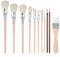 Mop Brush Set 11Pieces Assorted Size Versatile Goat Hair Blending Mop Brushes Multi-Shaped Paint Brushes with Wooden Handle Watercolor Paint Brush for Watercolors Acrylics Inks Gouache Oil Tempera