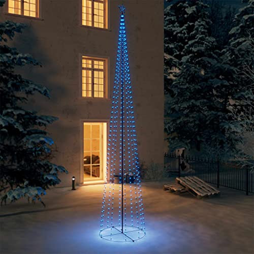 Hommdiy LED Weihnachtsbaum Außen,Outdoor Weihnachtsbaum mit LED,Weihnachtsbaum Outdoor Beleuchtet 752 LEDs Deko Blau 160x500 cm