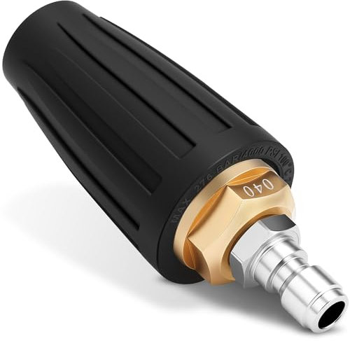 Yupjlia Ugello turbo per idropulitrice, di alta qualità, 4000 psi, con attacco rapido da 1/4 per la pulizia di vialetti, mattoni, cemento, patio, superficie in vinile, orifizio 4,0 GPM 4,0